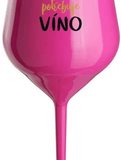 DAD NEEDS WINE - ružový nerozbitný pohár na víno 470 ml