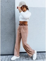 Dámské kalhoty s širokými nohavicemi camel Dstreet model 21971225 - FashionStreet