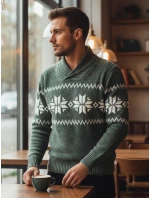 Pánsky zelený sveter FashionStreet WX2270