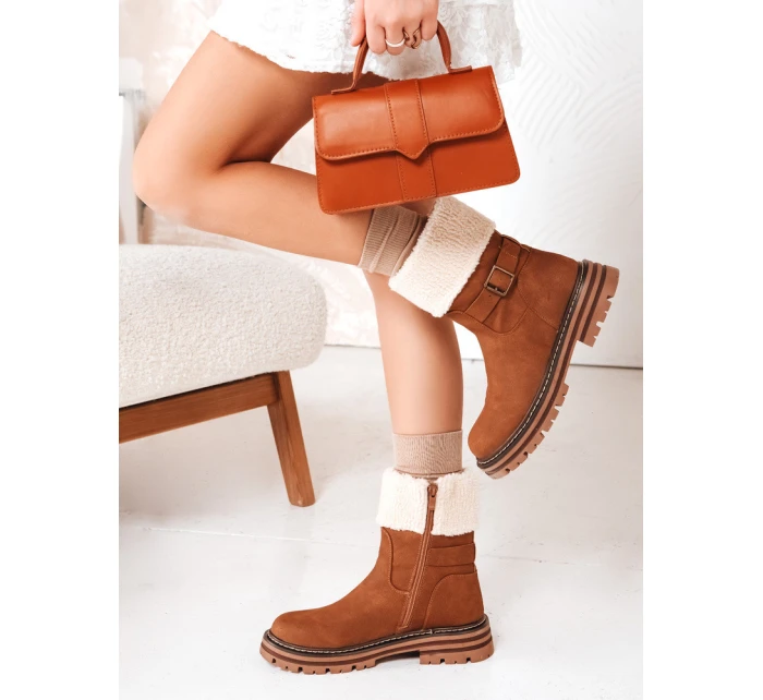 Dámské zateplené velbloudí boty Dstreet model 21993807 - FashionStreet Dámské zateplené velbloudí boty Dstreet model 21993807 - FashionStreet