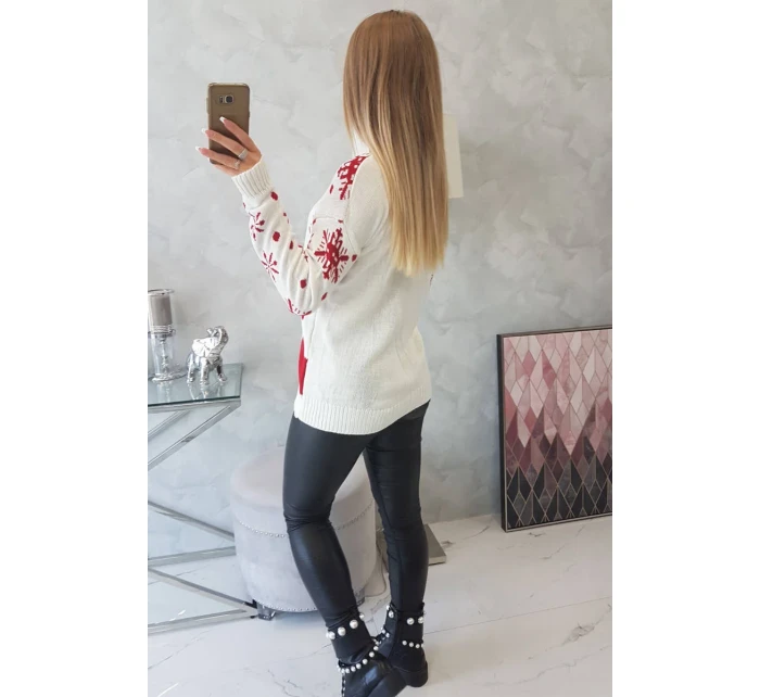 Vianočný sveter so snehuliakom vo farbe ecru