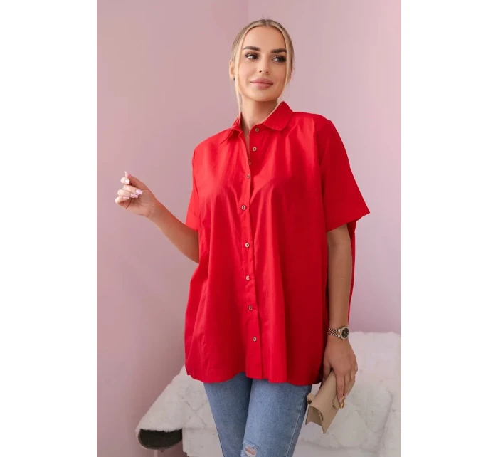 Bavlnené tričko s krátkym rukávom červené Bavlnené tričko s krátkym rukávom červené