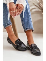 Lakované Dámské Mokasíny S Dekorací Černé model 21670156 - VINCEZA