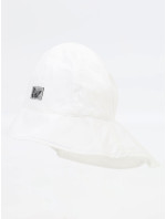 Yoclub Dievčenský letný klobúk s ochranou krku CLE-0121G-0100 White