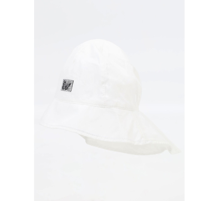 Yoclub Dívčí letní klobouk s ochranou krku CLE-0121G-0100 White