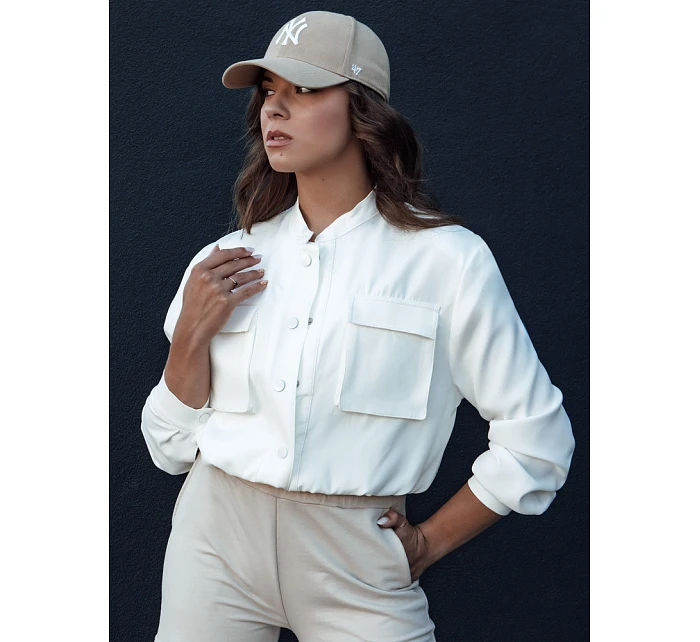 Dámska bunda bomber TY4305 off-white - FashionStreet