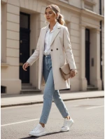 dámský oversize kabát dlouhý béžový Dstreet model 21981934 - FashionStreet dámský oversize kabát dlouhý béžový Dstreet model 21981934 - FashionStreet