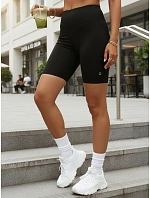 Dámske cyklistické šortky s vysokým pásom čierne FashionStreet SY0583 Dámske cyklistické šortky s vysokým pásom čierne FashionStreet SY0583
