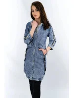 Svetlo modrá voľná dámska džínsová bunda / prikrývka cez oblečenie (C101)