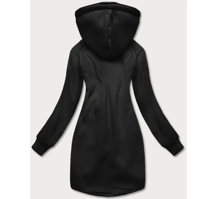 Dlhá čierna dámska mikina (AMG-855B)