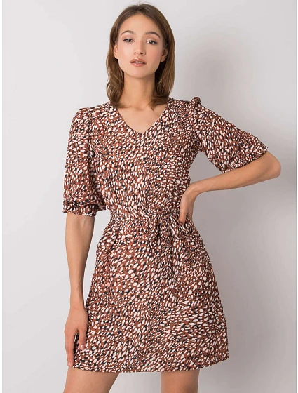 Šaty LK SK model 15406462 hnědá - FPrice Šaty LK SK model 15406462 hnědá - FPrice