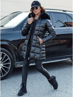 dámská prošívaná zimní bunda s kapucí černá Dstreet model 21980320 - FashionStreet