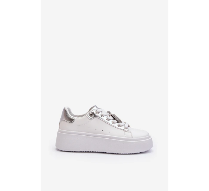 Dámské tenisky s ozdobou Bílé model 21652244 - Boto