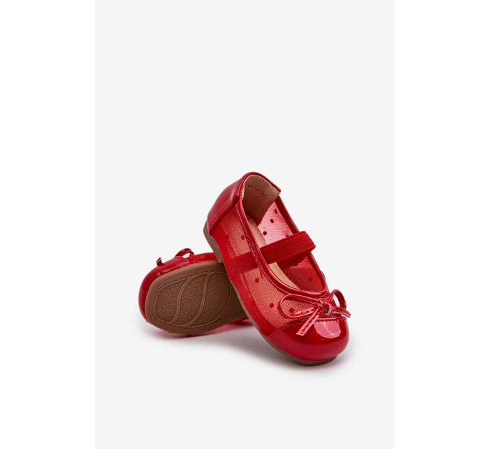 Dětské balerínky s mašlí červené model 21663173 - Boto Dětské balerínky s mašlí červené model 21663173 - Boto