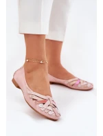 Damskie Skórzane Baleriny Maciejka 01358-51 Różowe