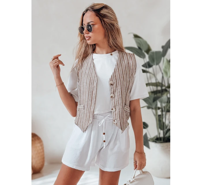 Dámske látkové šortky SUMMER TRIP white Dstreet SY0438