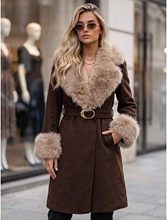 Płaszcz damski z odpinanym brązowy model 22404889 - FashionStreet