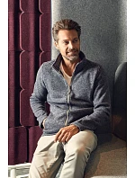 Promodoro 7720 Pánska pletená fleecová bunda 40.7720 heather grey Promodoro 7720 Pánska pletená fleecová bunda 40.7720 heather grey