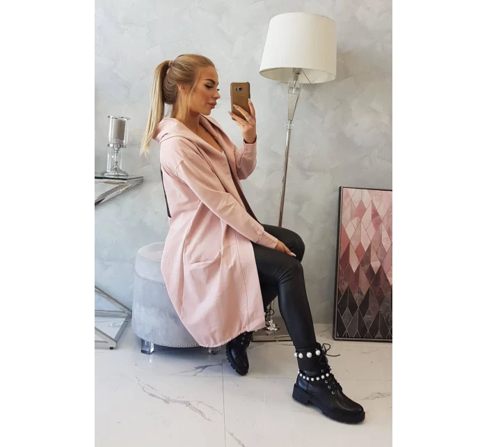 Oversize pláštenka s kapucňou tmavo púdrovo ružová Oversize pláštenka s kapucňou tmavo púdrovo ružová