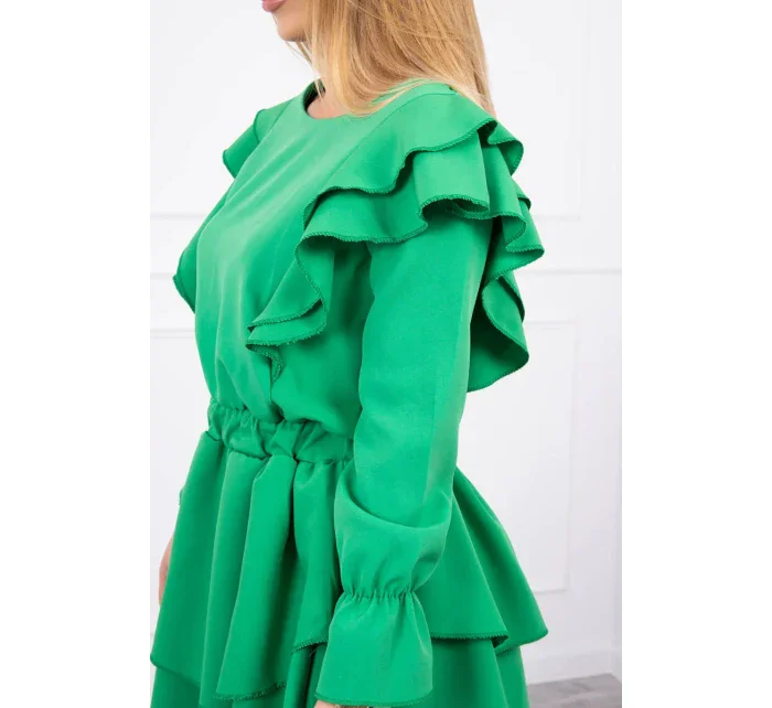 Šaty se model 18748776 volány světle zelené - K-Fashion