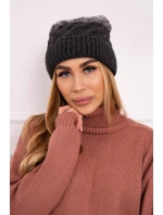 Fleecová čiapka Ilona K218 graphite+grey