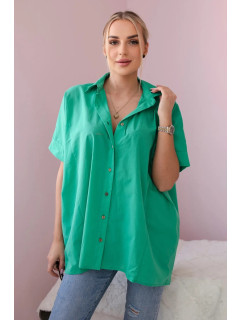 Bavlněná košile s krátkým rukávem zelený