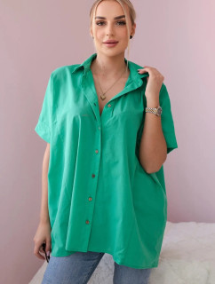 Bavlněná košile s krátkým rukávem zelený