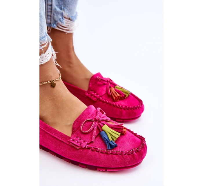 Zamszowe Mokasyny Z Kokardą I Frędzlami Fuksja Dorine Zamszowe Mokasyny Z Kokardą I Frędzlami Fuksja Dorine