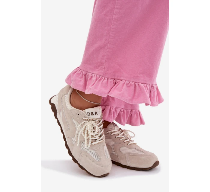 Dámské kožené semišové tenisky MK61-0705 šedé