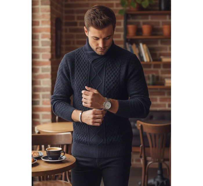 Pánský černý svetr Dstreet model 21982475 - FashionStreet Pánský černý svetr Dstreet model 21982475 - FashionStreet