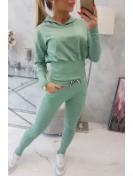 Komplet z szerokimi ściągaczami ciemny miętowy Komplet z szerokimi ściągaczami ciemny miętowy