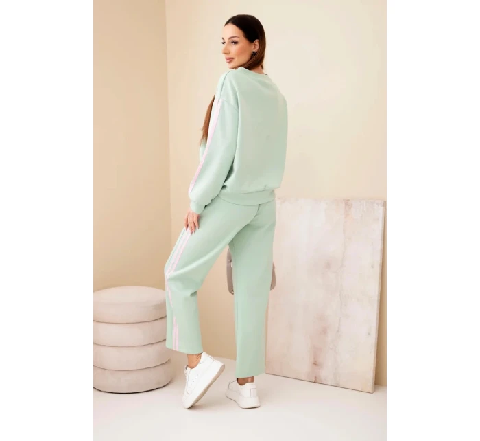 Dámský viskózový máslový komplet s lampasy tmavý model 22011676 - K-Fashion