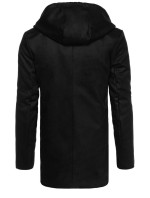 Pánsky jednoradový čierny zimný kabát Dstreet CX0444