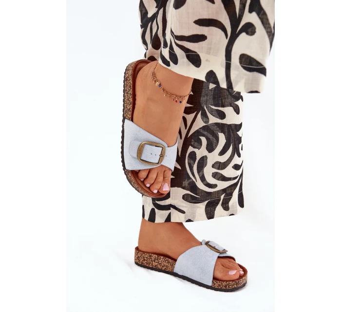 Dámske papuče s prackou na korkovej platforme - modré Zavira Dámske papuče s prackou na korkovej platforme - modré Zavira