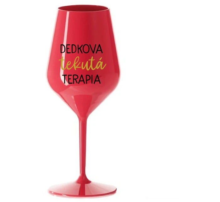 DEDKOVA TEKUTÁ TERAPIA - červený nerozbitný pohár na víno 470 ml DEDKOVA TEKUTÁ TERAPIA - červený nerozbitný pohár na víno 470 ml