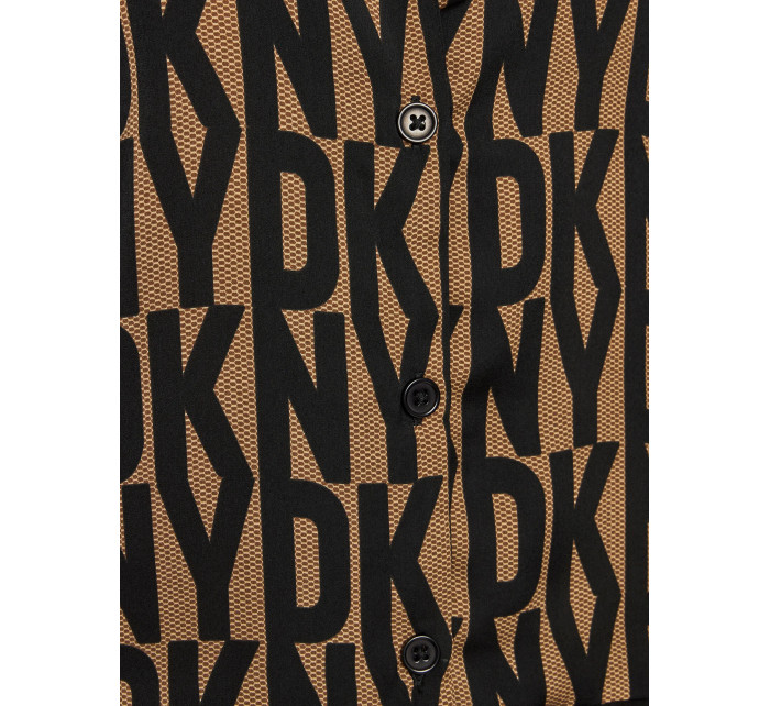 Dámské pyžamo YI90017 202 hnědé s potiskem - DKNY