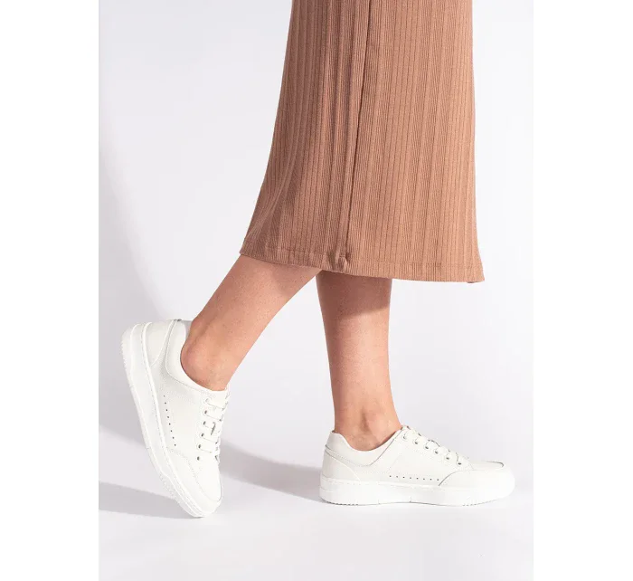 Módne biele dámske tenisky na platforme Módne biele dámske tenisky na platforme