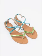 Pohodlné dámske sandále zelené bez podpätku Pohodlné dámske sandále zelené bez podpätku