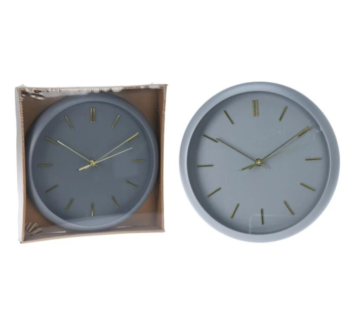 Nástenné hodiny PP 30x4,5 cm sivé