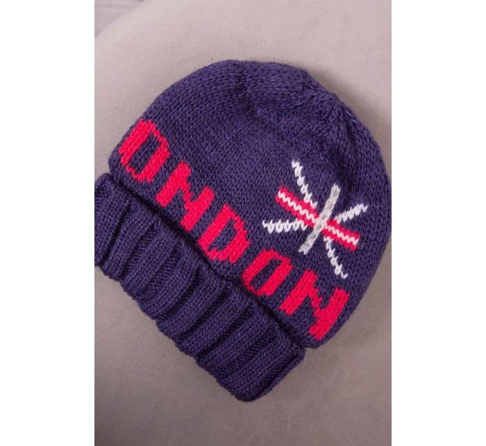 Dámská čepice London model 18752259 tmavě fialová - K-Fashion