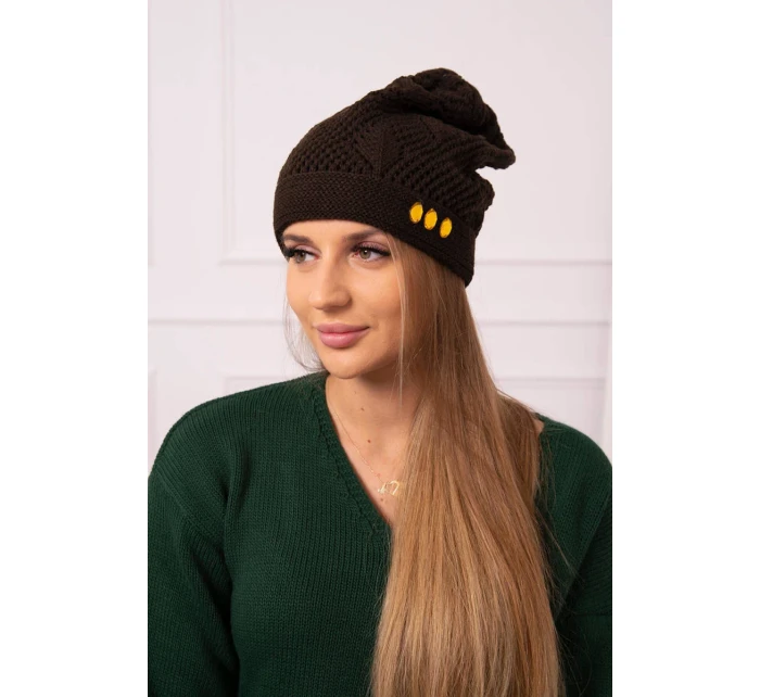 Dámská čepice hnědá model 18752371 - K-Fashion Dámská čepice hnědá model 18752371 - K-Fashion