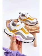 Dětská sportovní obuv se suchým zipem Big Star model 21609010 Bílá a žlutá - Big Star Shoes