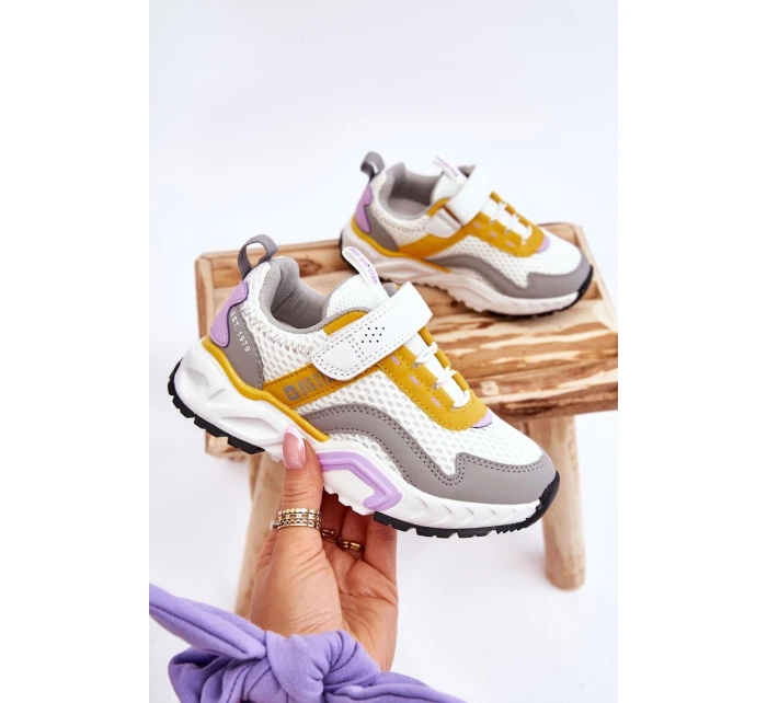 Dětská sportovní obuv se suchým zipem Big Star model 21609010 Bílá a žlutá - Big Star Shoes