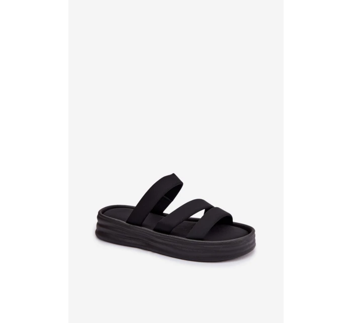 dámské pantofle na platformě s pásky Černé model 21943290 - Boto dámské pantofle na platformě s pásky Černé model 21943290 - Boto