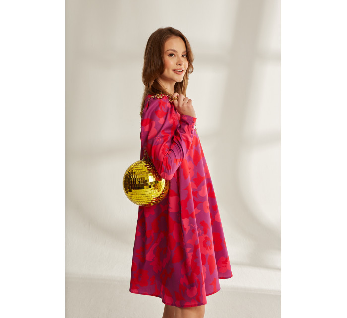 Monnari Saténové kvetinové šaty Multi Pink