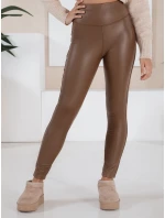 Dámské voskované legíny světle hnědé model 21971279 - Dstreet