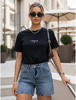 Dámske oversize tričko s výšivkou PARISSTEN čierne FashionStreet RY2885