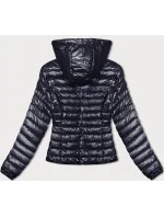 Tmavomodrá dámska prešívaná bunda s kapucňou (16M9106-215)