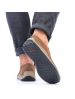 Pánské kožené polobotky M model 22008944 hnědé s ažurovým vzorem - Rieker Pánské kožené polobotky M model 22008944 hnědé s ažurovým vzorem - Rieker