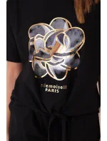 Súprava s potlačou nová punto blúzka + šortky čierna